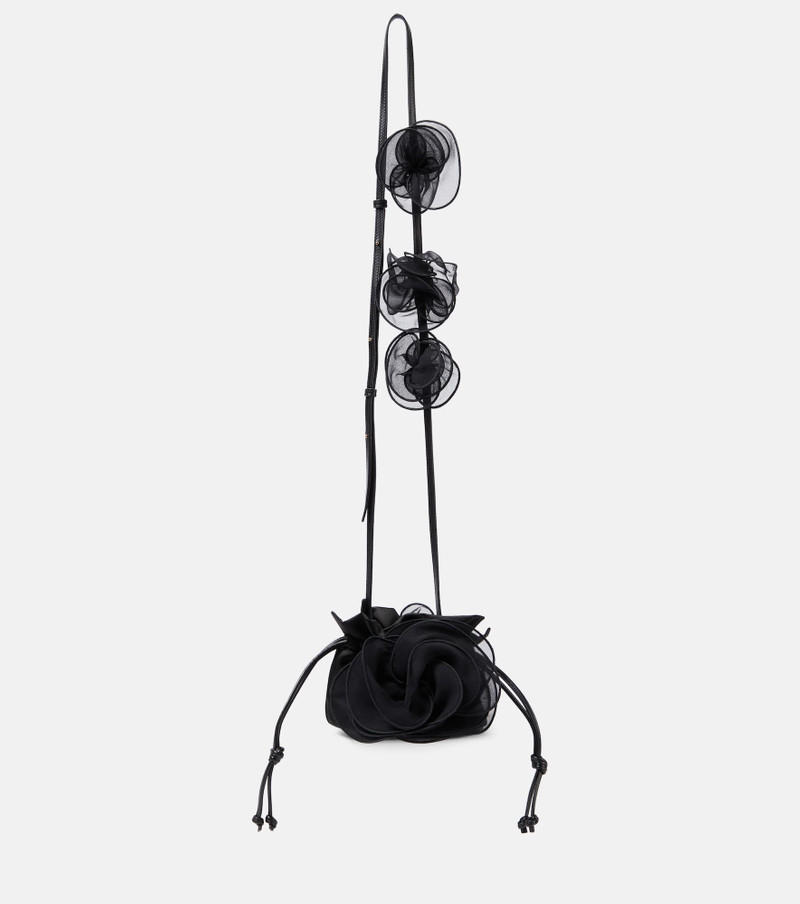 Magda Small floral-appliqué silk bucket bag - 1