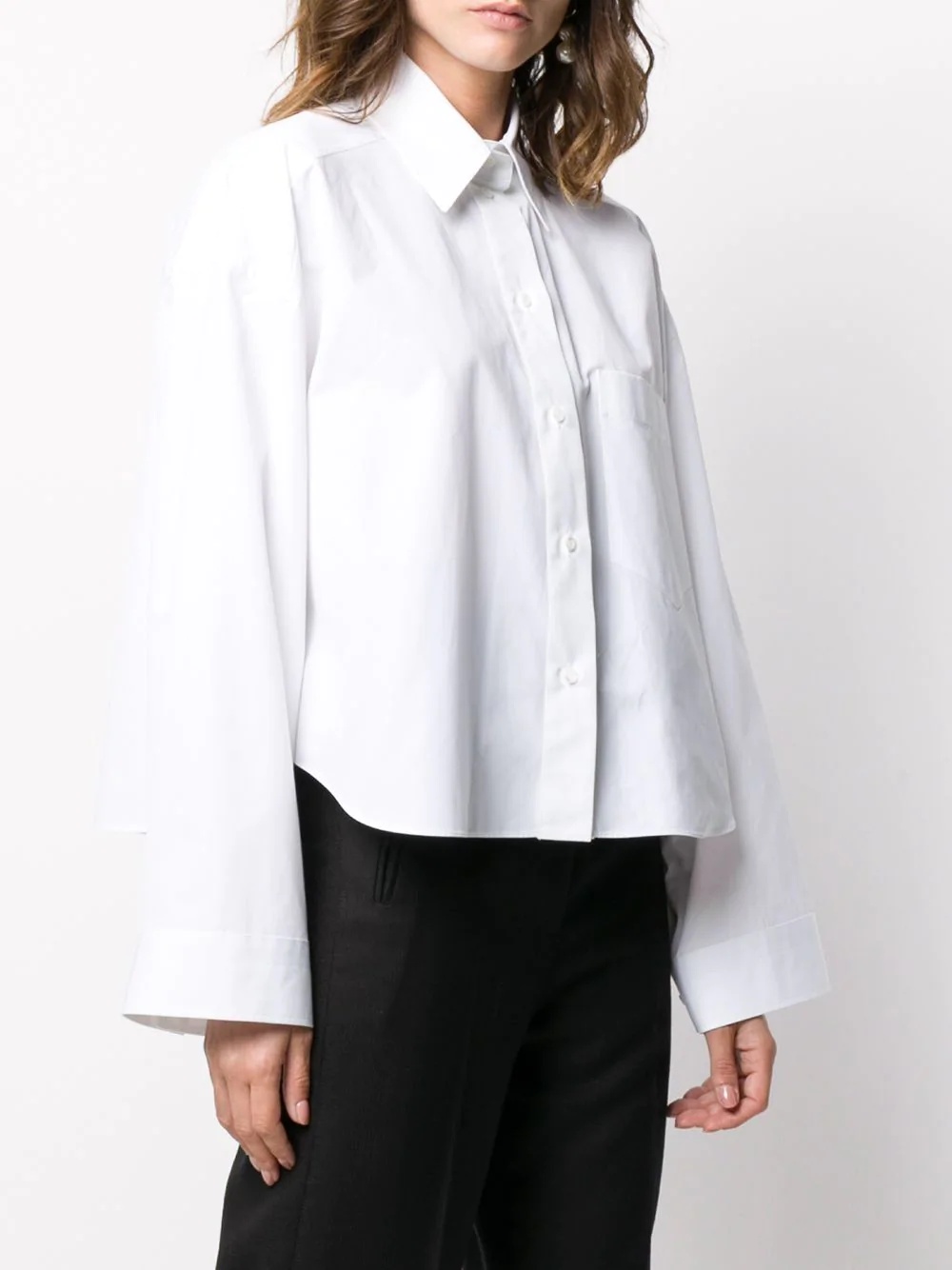 cropped boxy-fit buttoned shirt - 3