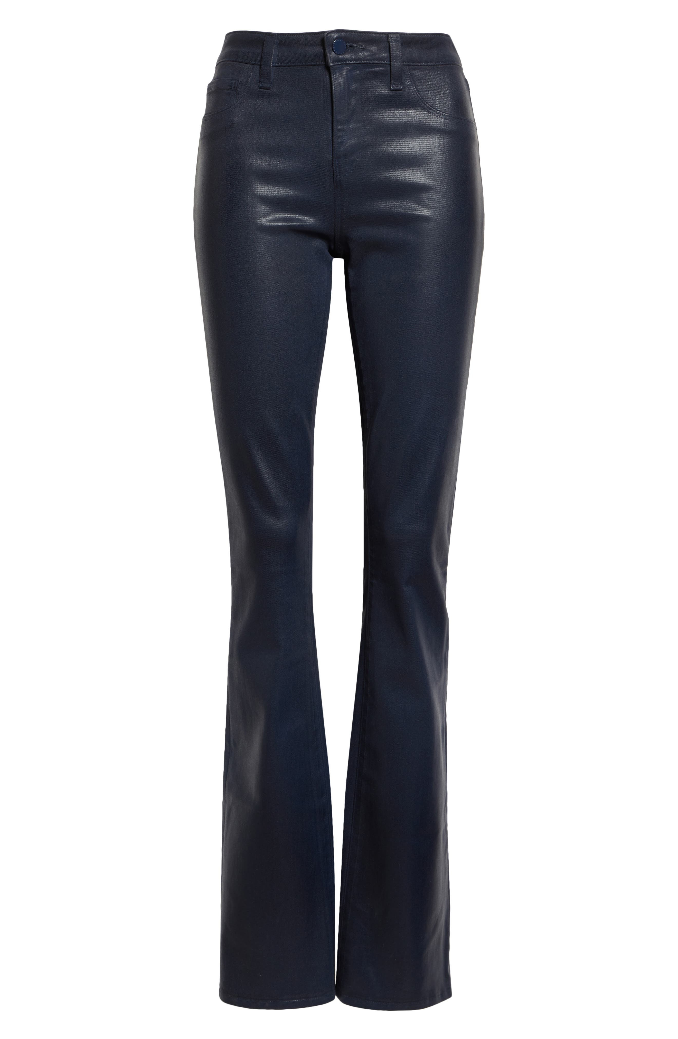 L'AGENCE Selma High Waist Baby Boot Jeans in Deep Midnight Coated at Nordstrom - 6