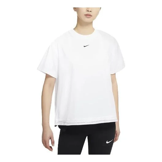 (WMNS) Nike Sportswear Tech Pack Logo Printing Round-neck Tee White DC8116-100 - 1