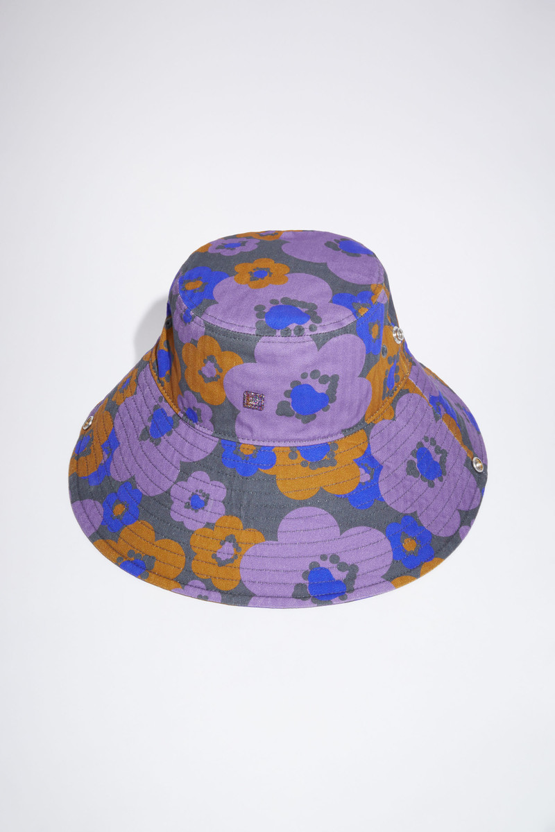 Flower bucket hat - Purple/brown 1