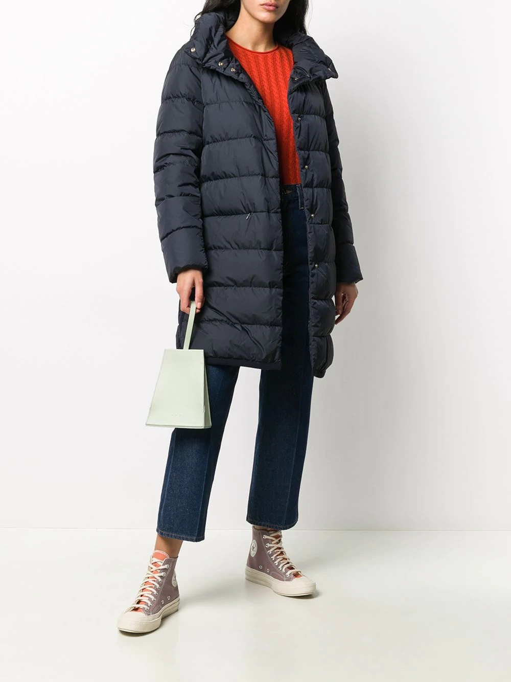 three-quarter length sleeve puffer jacket - 2