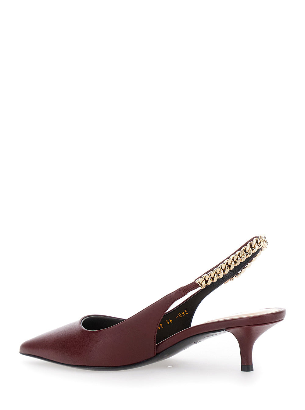 Gucci Women 'Signoria' Red Ancora Slingback Pumps With Lettering In Leather Woman - 3