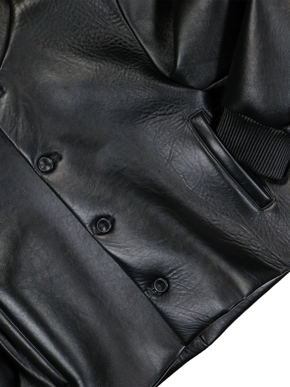 leather cropped jacket - 4