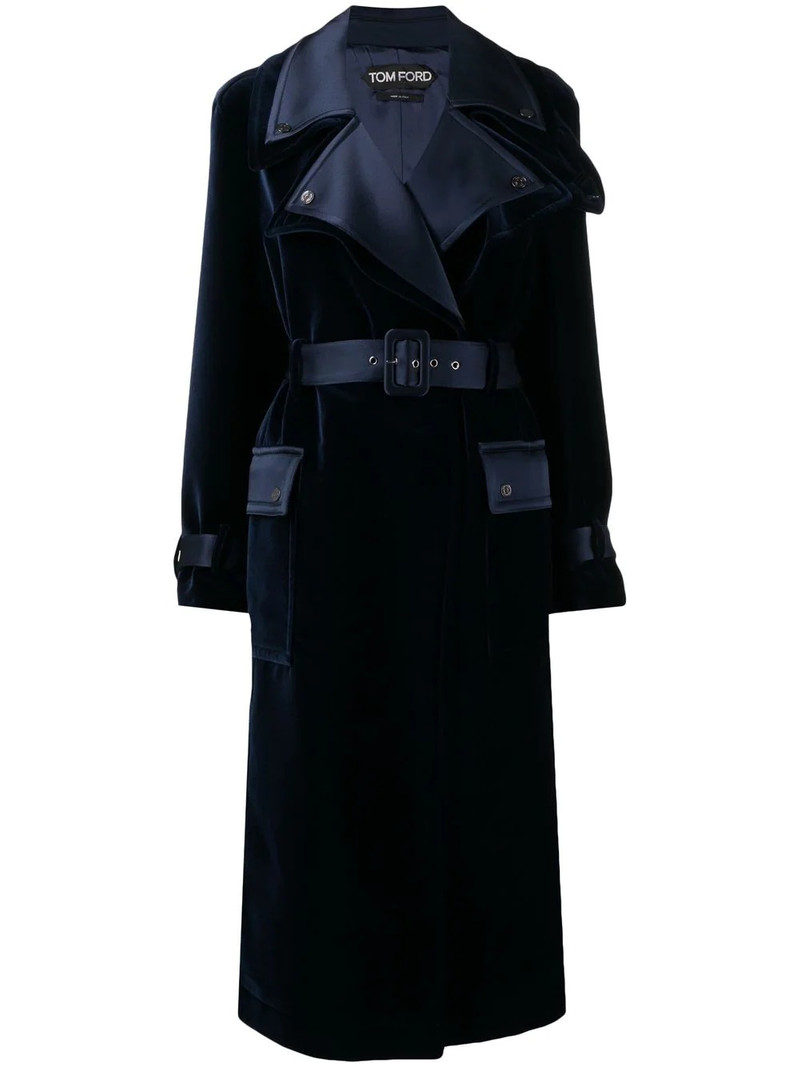 notched-lapels belted coat 1