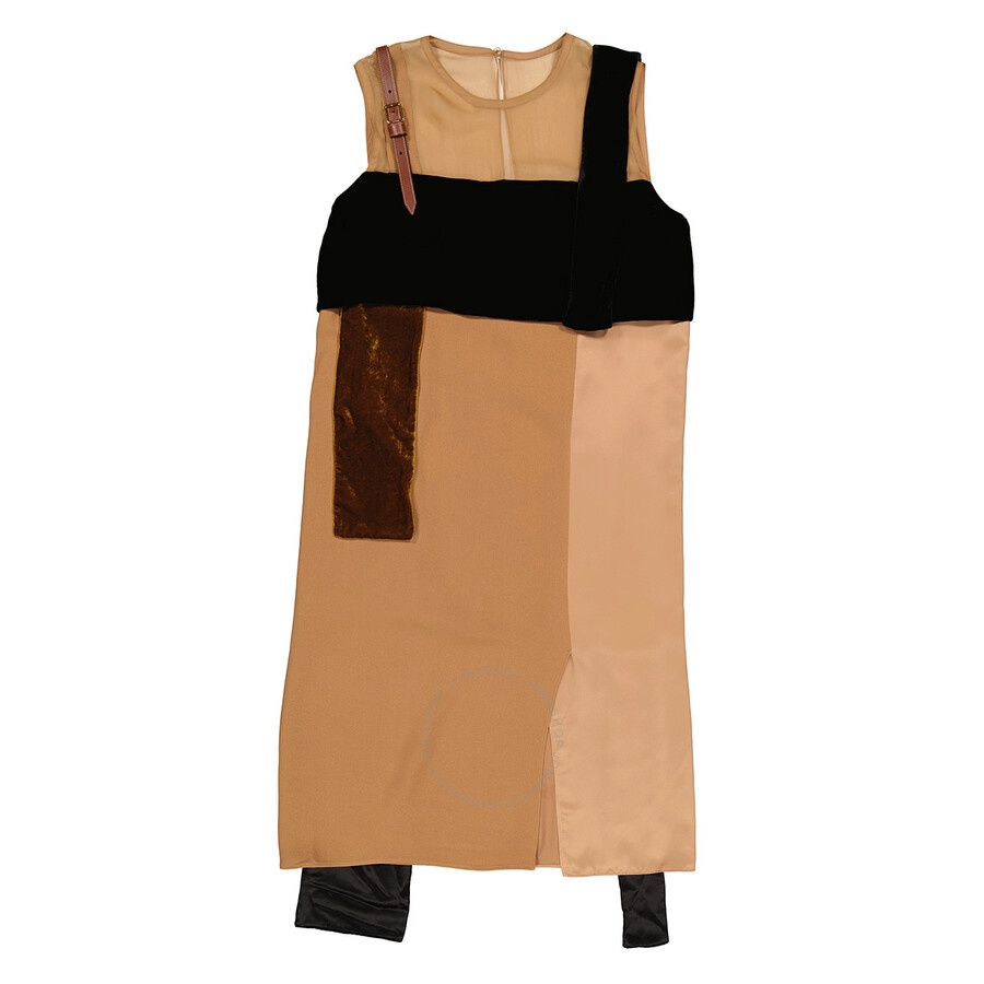Burberry Silk And Velvet Strap Detail Dress - 3