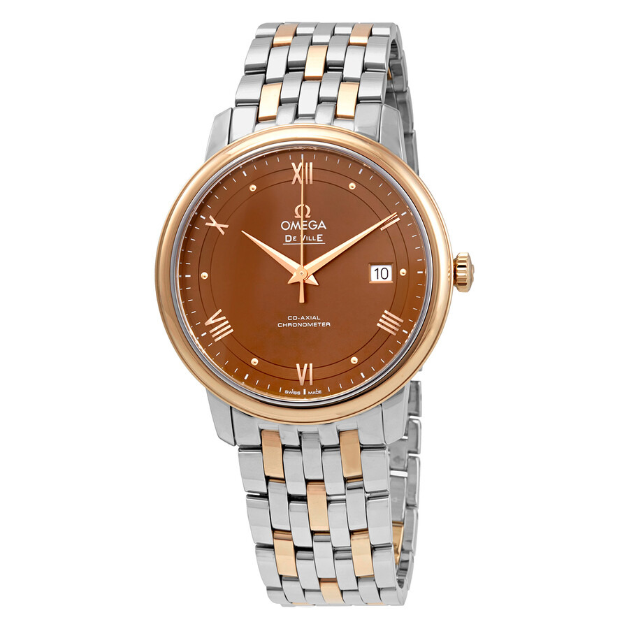 Omega De Ville Prestige Automatic Chronometer Brown Dial Two-Tone Men's Watch 424.20.40.20.13.001 - 1