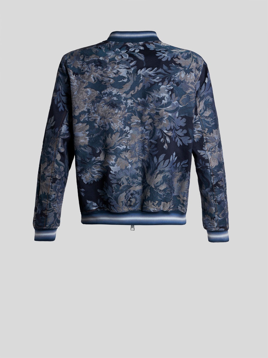 FLORAL BOMBER JACKET WITH INTARSIA - 5
