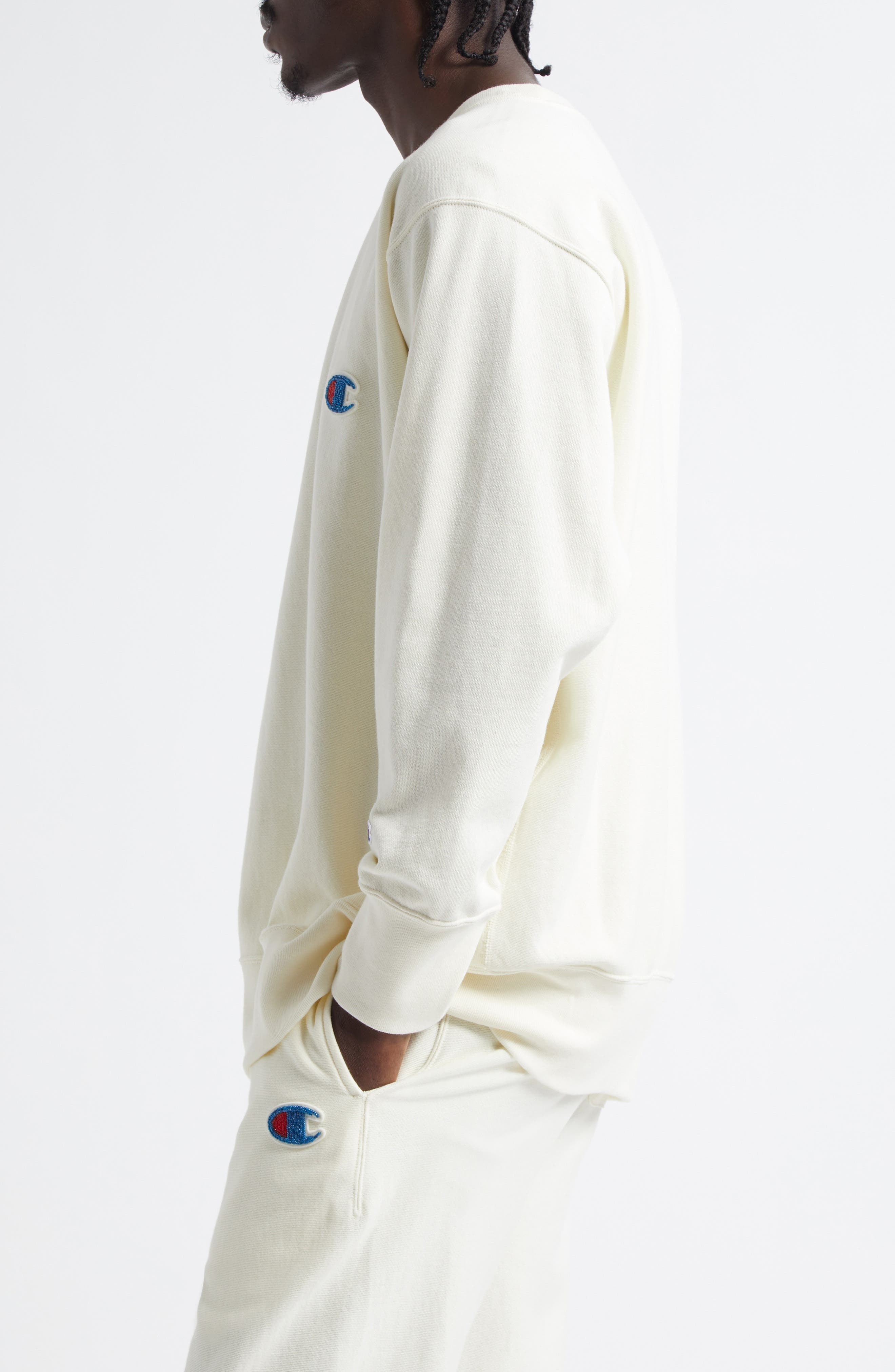 Undercover x Champion Reverse Weave® Sweatshirt in Ivory at Nordstrom - 4