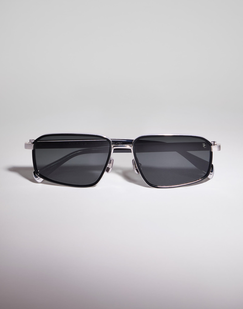 Jarama 18k white gold-plated titanium sunglasses with polarized lenses 1