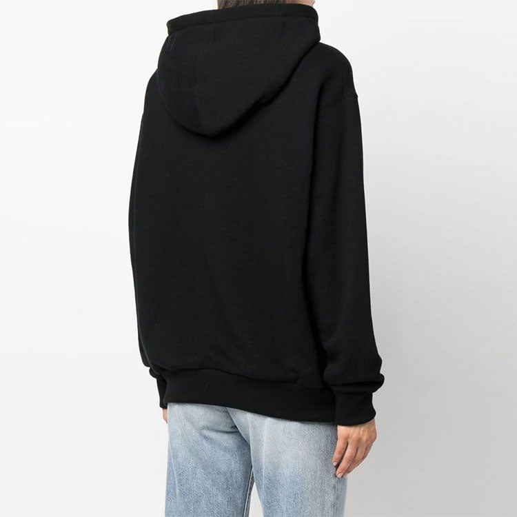 (WMNS) Gucci Logo Print Cotton Hoodie 'Black' 717427-XJEV6-1082 - 3