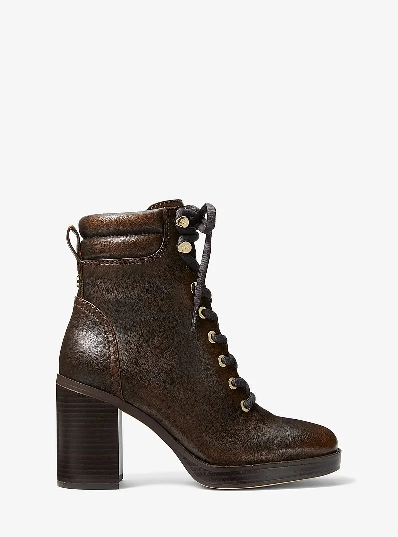 Lacy Burnished Block Heel Boot - 1