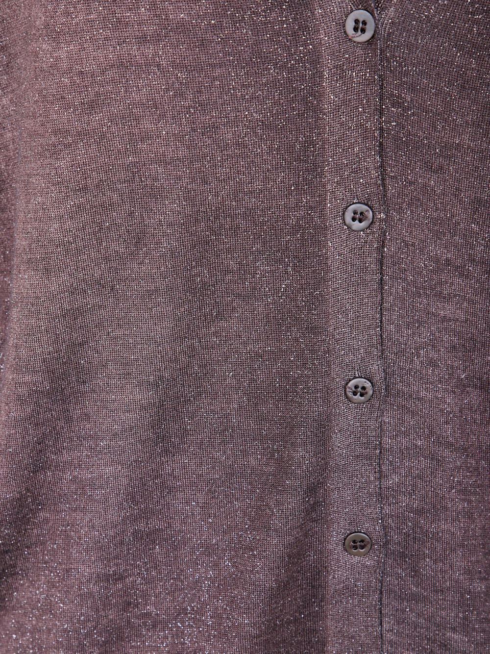 V-neck lurex cardigan - 3
