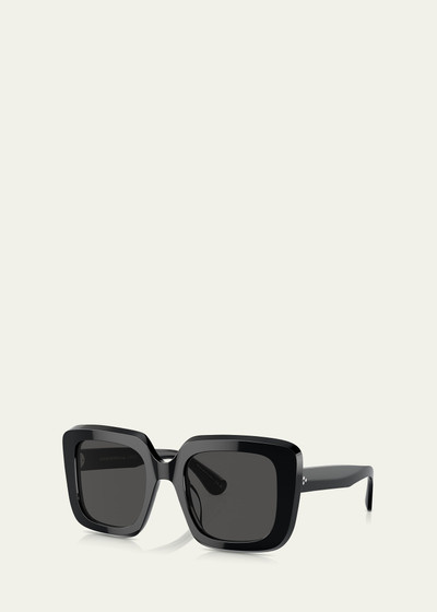 Oliver Peoples Franca Beveled Acetate Square Sunglasses outlook