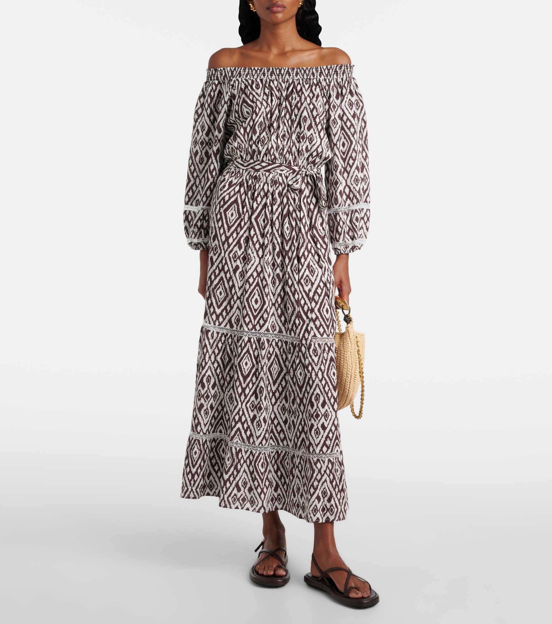 Eclipse gathered printed midi dress - 2
