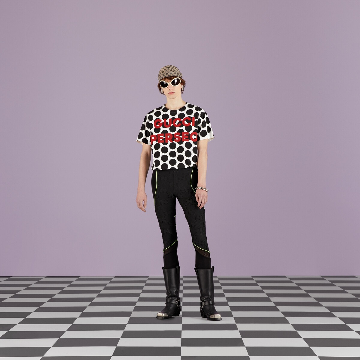 GUCCI Tシャツ Perseo ポルカ ドットプリント ★国内発送★ GUCCI Gucci Perseo polka dot print T-shirt | REVERSIBLE