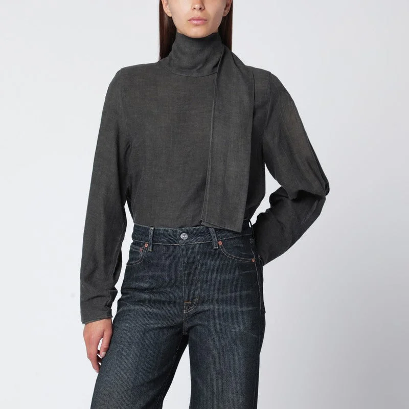 Our Legacy Dark Grey Cotton And Wool Blouse Women - 1