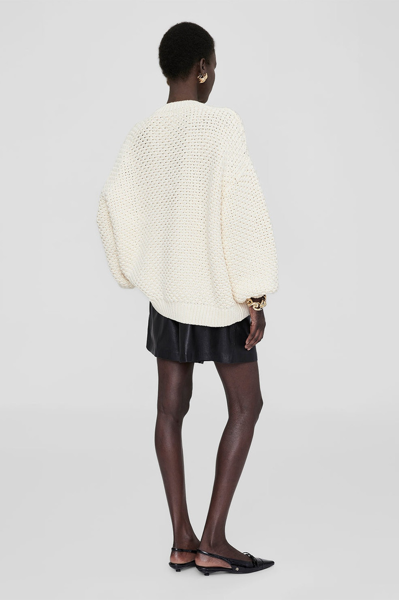 Sydney Crew Sweater - Ivory Crochet 3