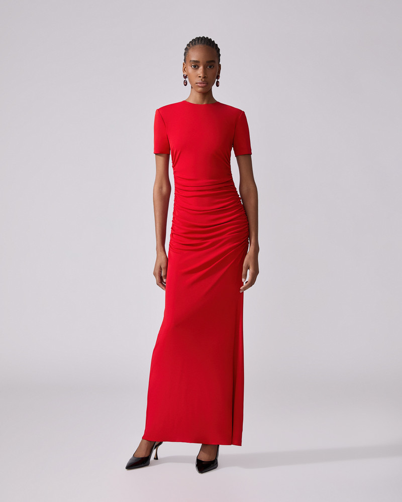 CAROLINA HERRERA Ruched Jersey Column Dress outlook