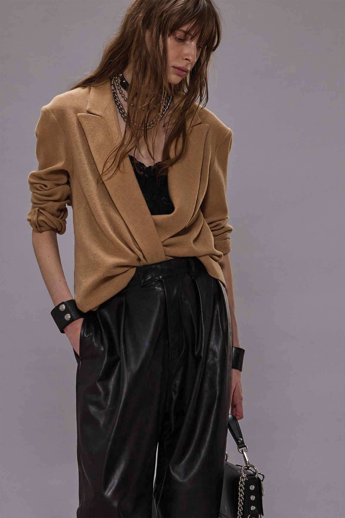 TWISTED LAPEL TOP - 1