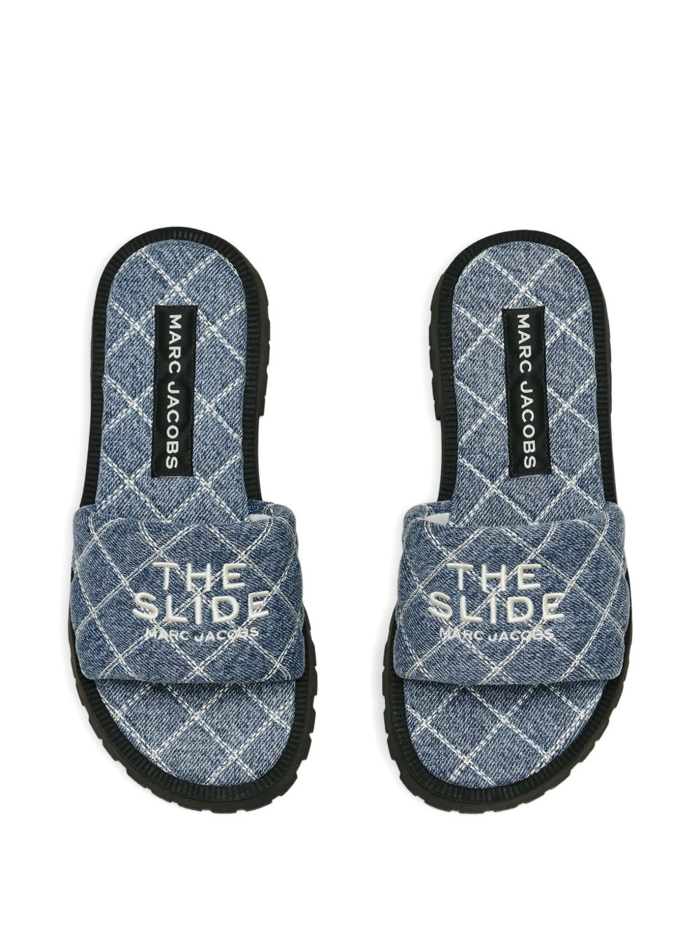 The Quilted denim slides - 5
