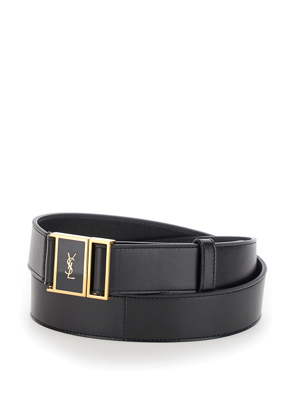 Saint Laurent Women Black Magnetic Belt In Leather Woman - 2