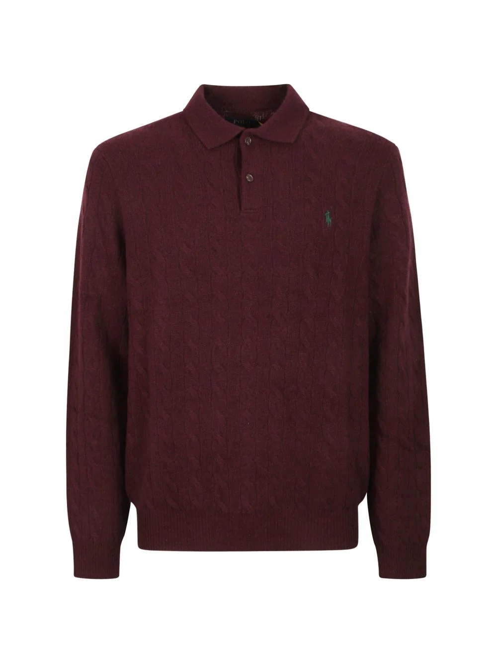 cable-knit polo sweater - 1