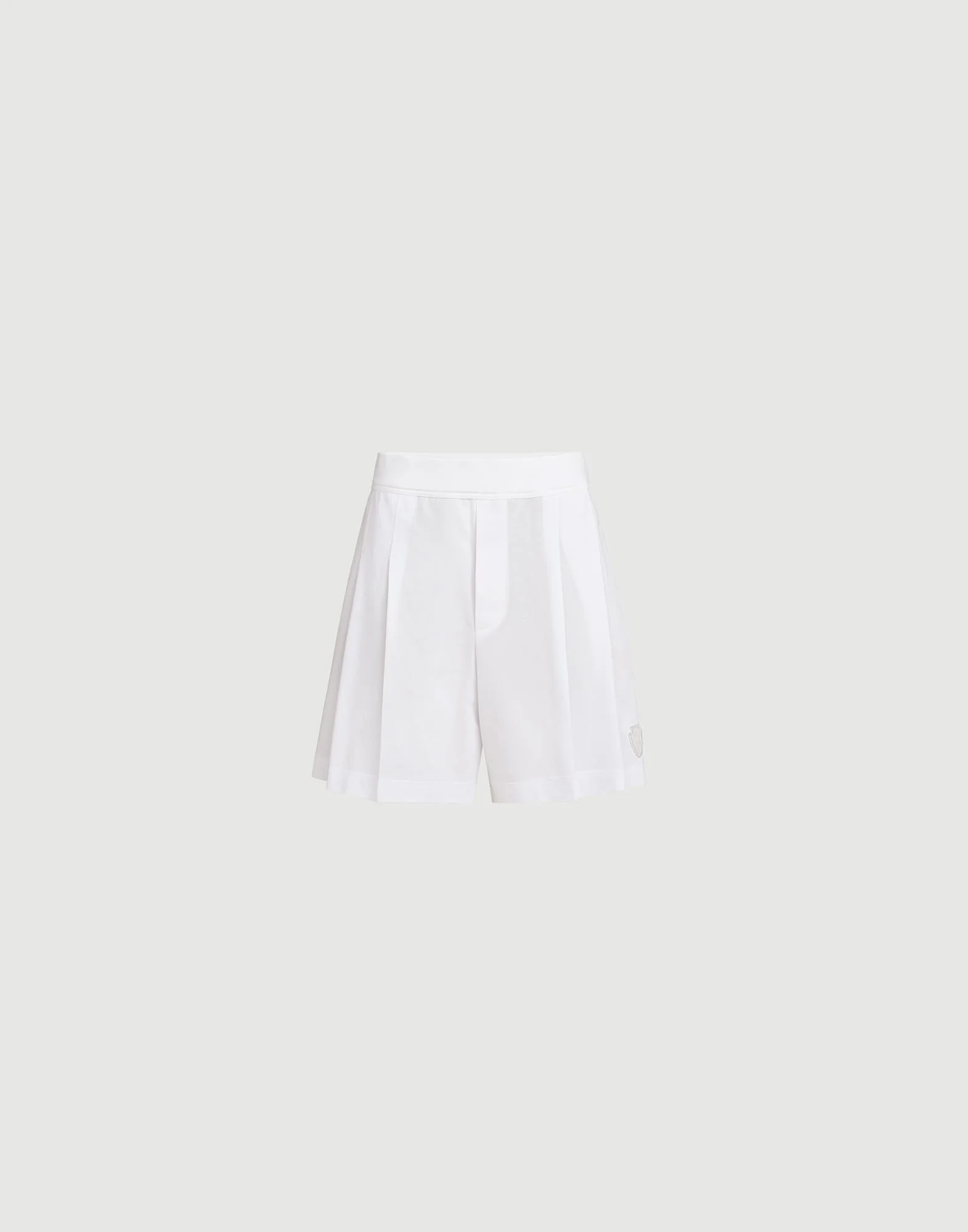 Stretch cotton piqué active shorts with logo - 1