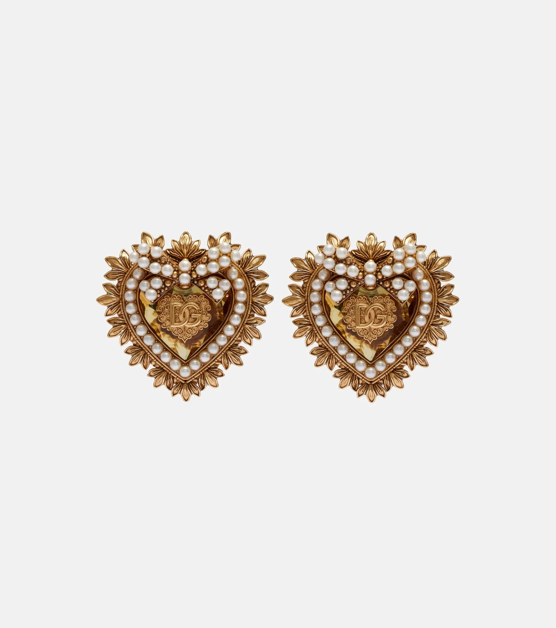 Devotion DG embellished clip-on earrings - 1