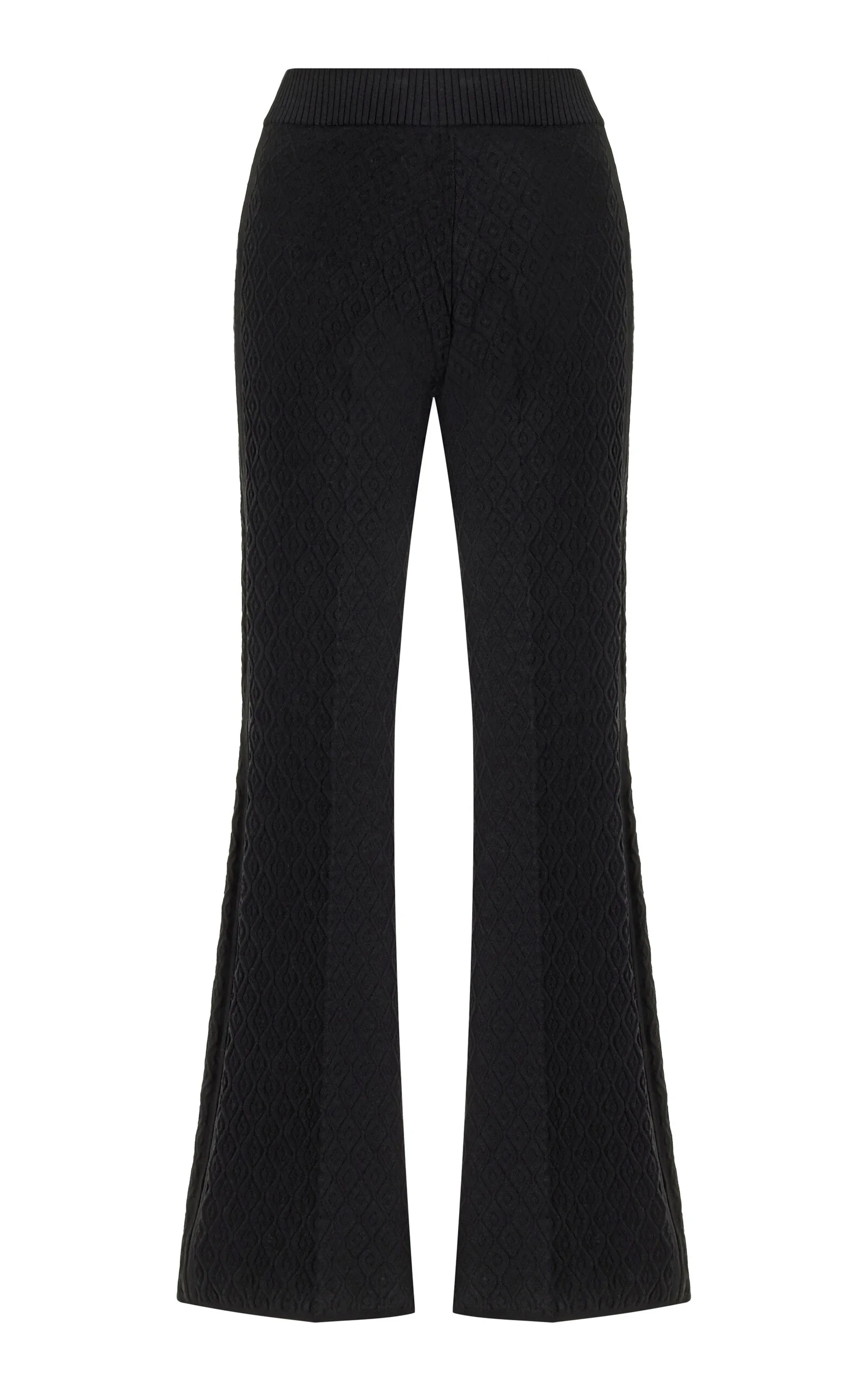 Kickit Flared Diamond-Jacquard Knit Pants black - 1