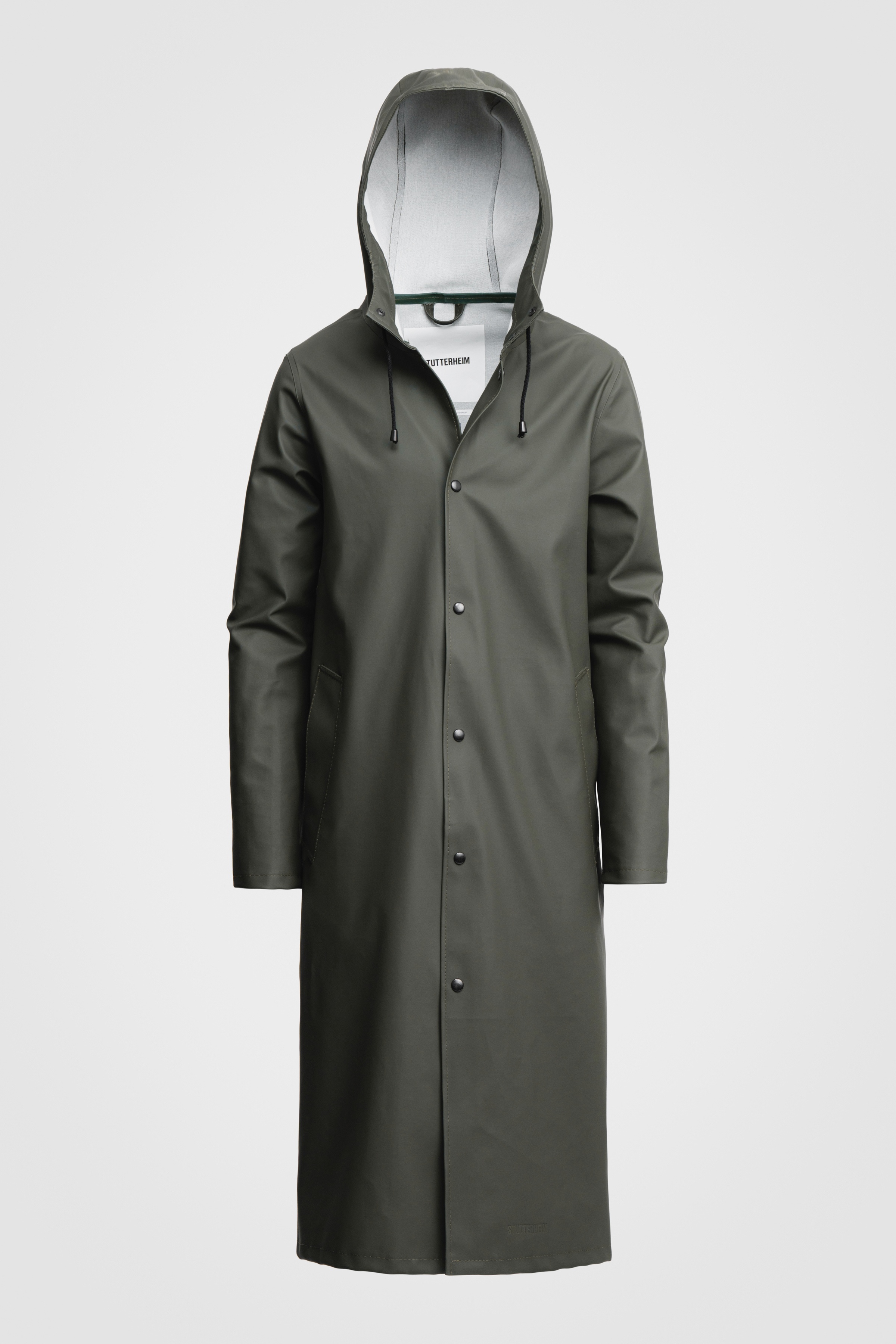 Stockholm Long Print Raincoat Green - 1