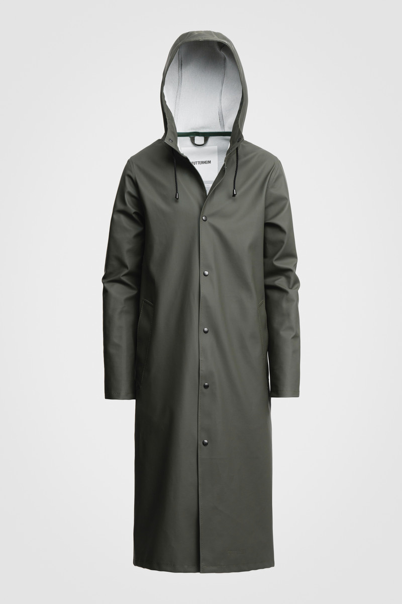 Stockholm Long Print Raincoat Green 1