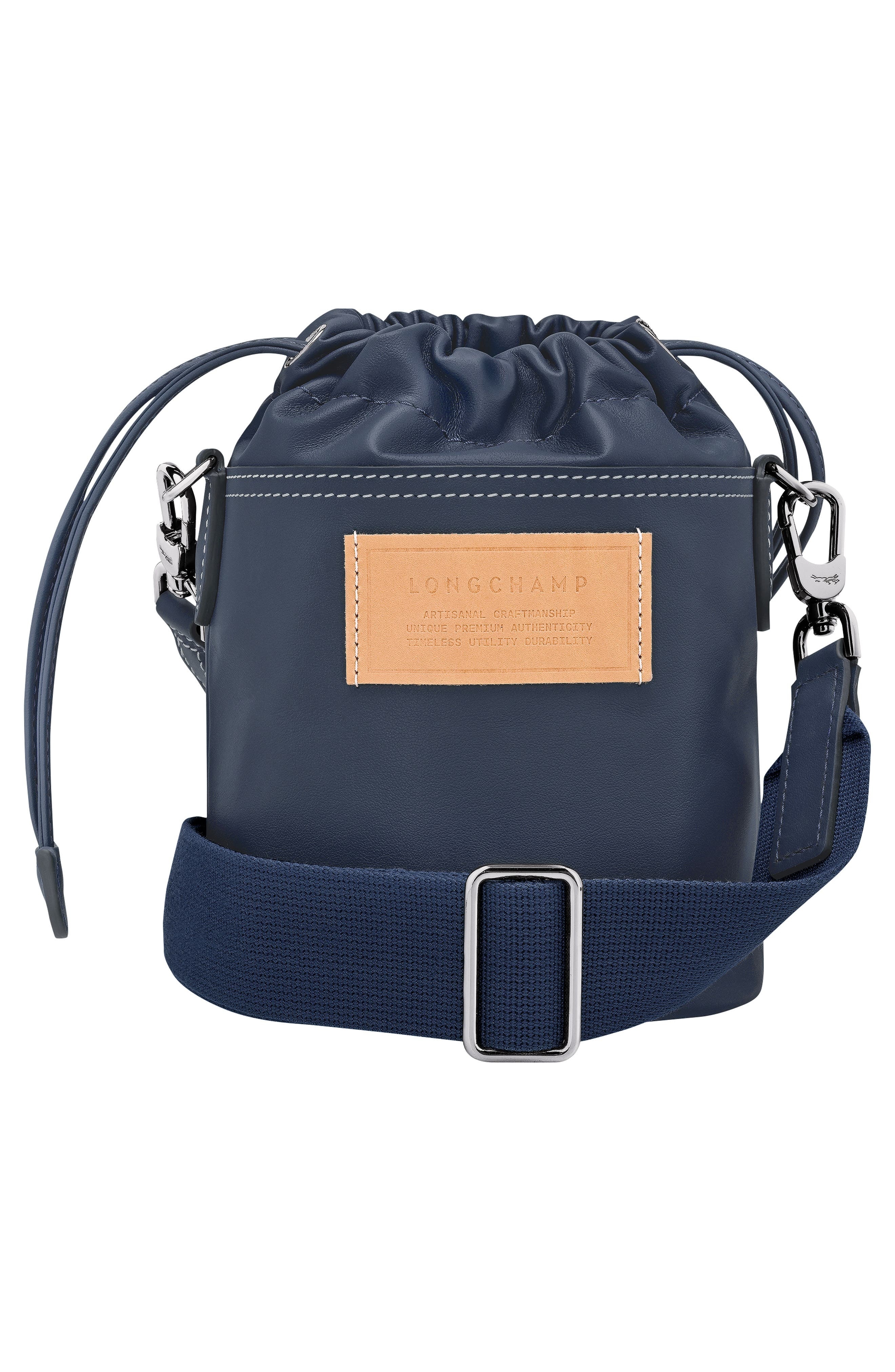 Longchamp Extra Small Le Pliage Xtra Worker Leather Bucket Bag in Navy at Nordstrom - 3