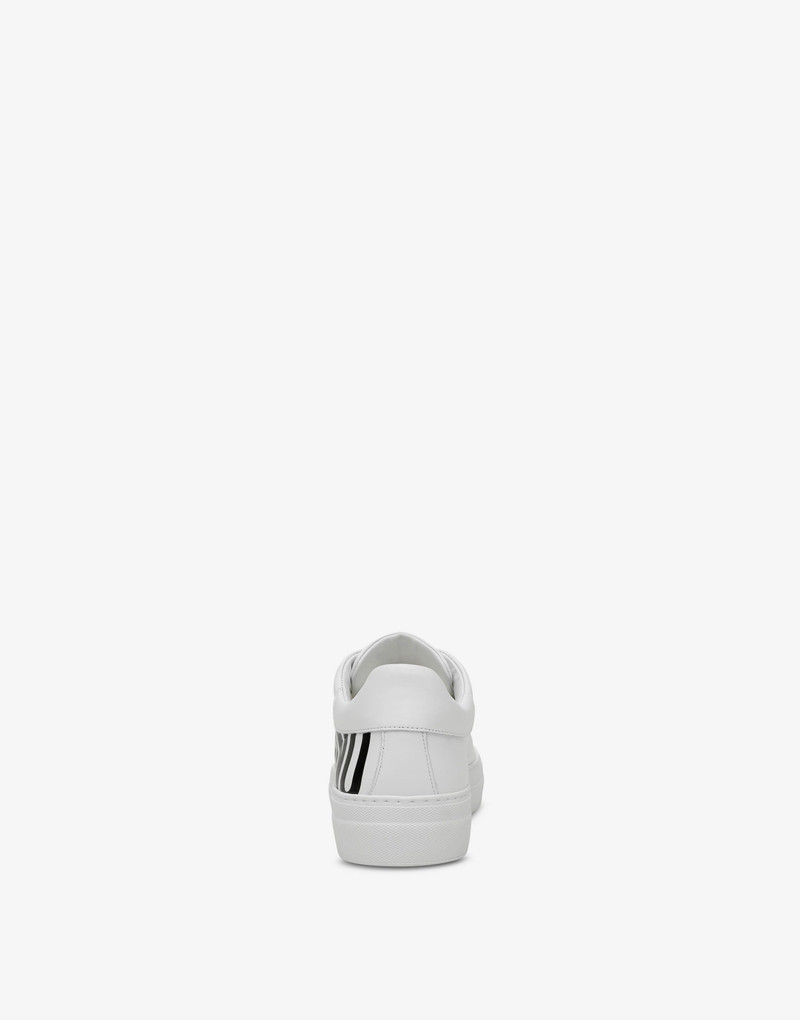 Moschino LEATHER SNEAKERS WITH LOGO outlook