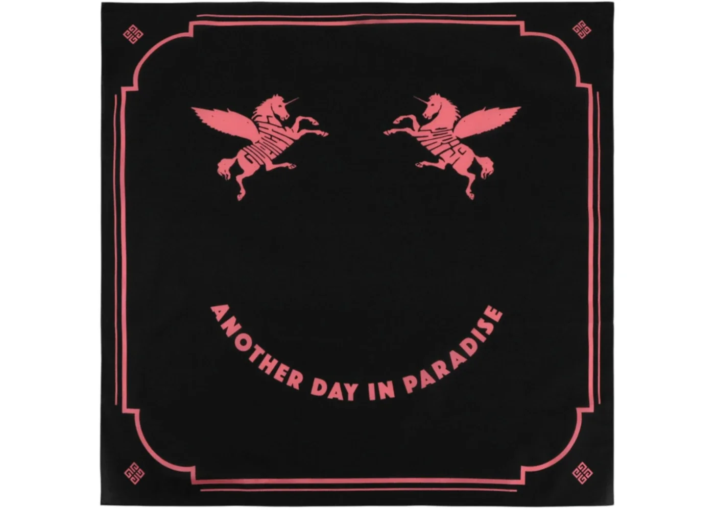Givenchy Unicorn Embroidery Silk Scarf Black - 1