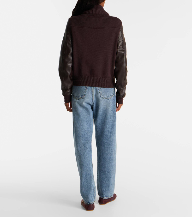 Elenora wool-trimmed leather jacket 3