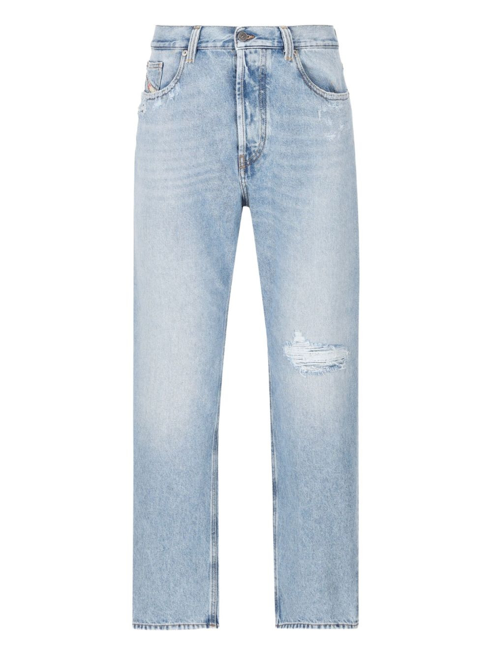 logo-patch distressed-detail jeans - 1