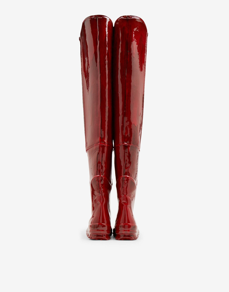 Maison Margiela Rubber leather thigh-high boots outlook