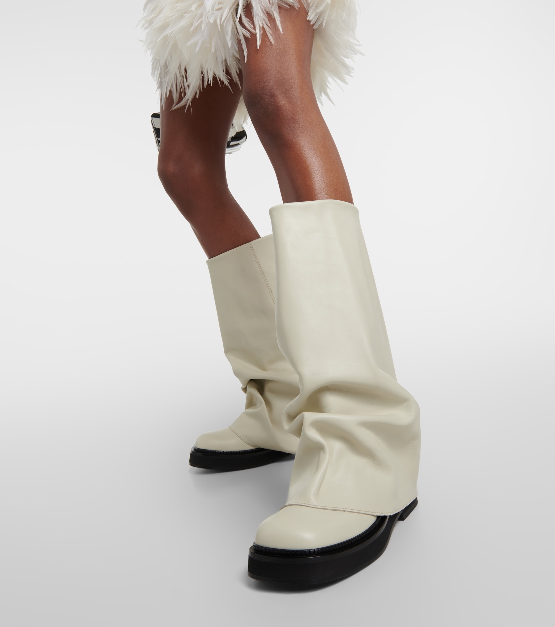 Robin leather knee-high combat boots - 4