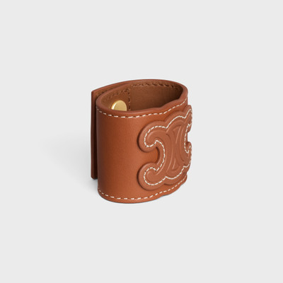 CELINE Triomphe Hair Cuff in Calfskin and Brass with Gold Finish outlook