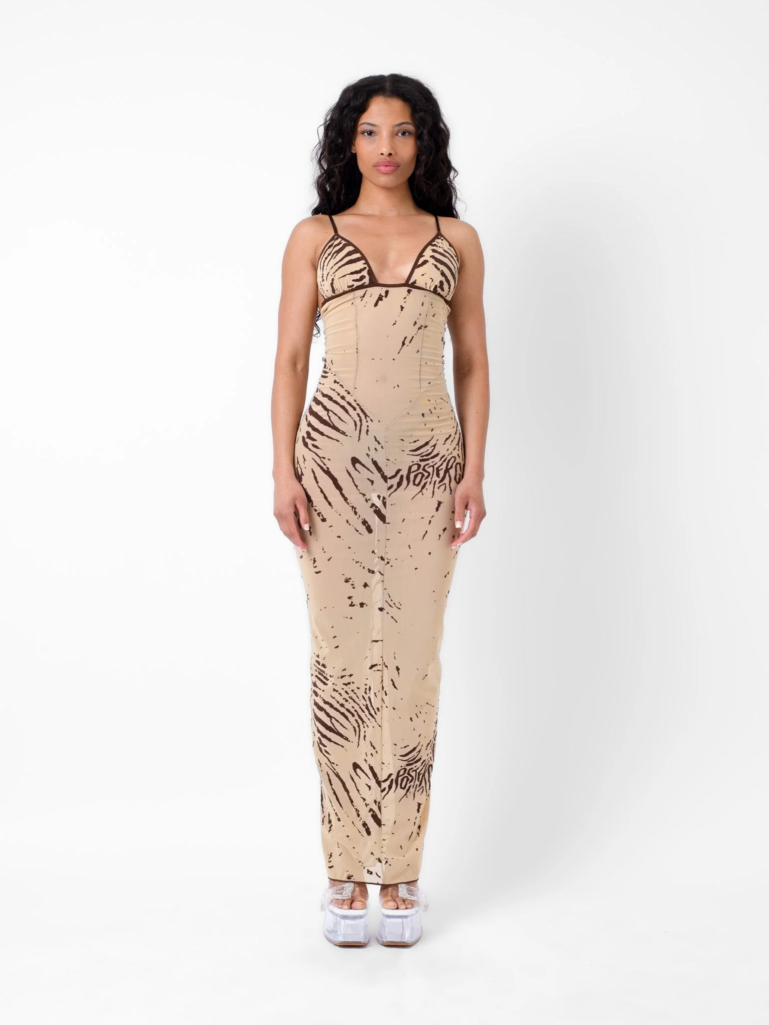 HUN DRESS BEIGE ZEBRA PRINT - 1