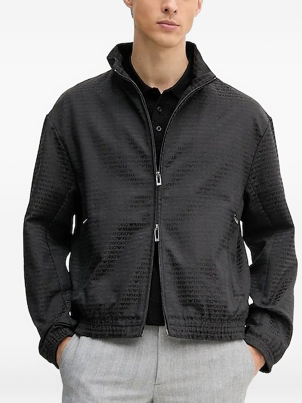 logo-print zip-up jacket - 1