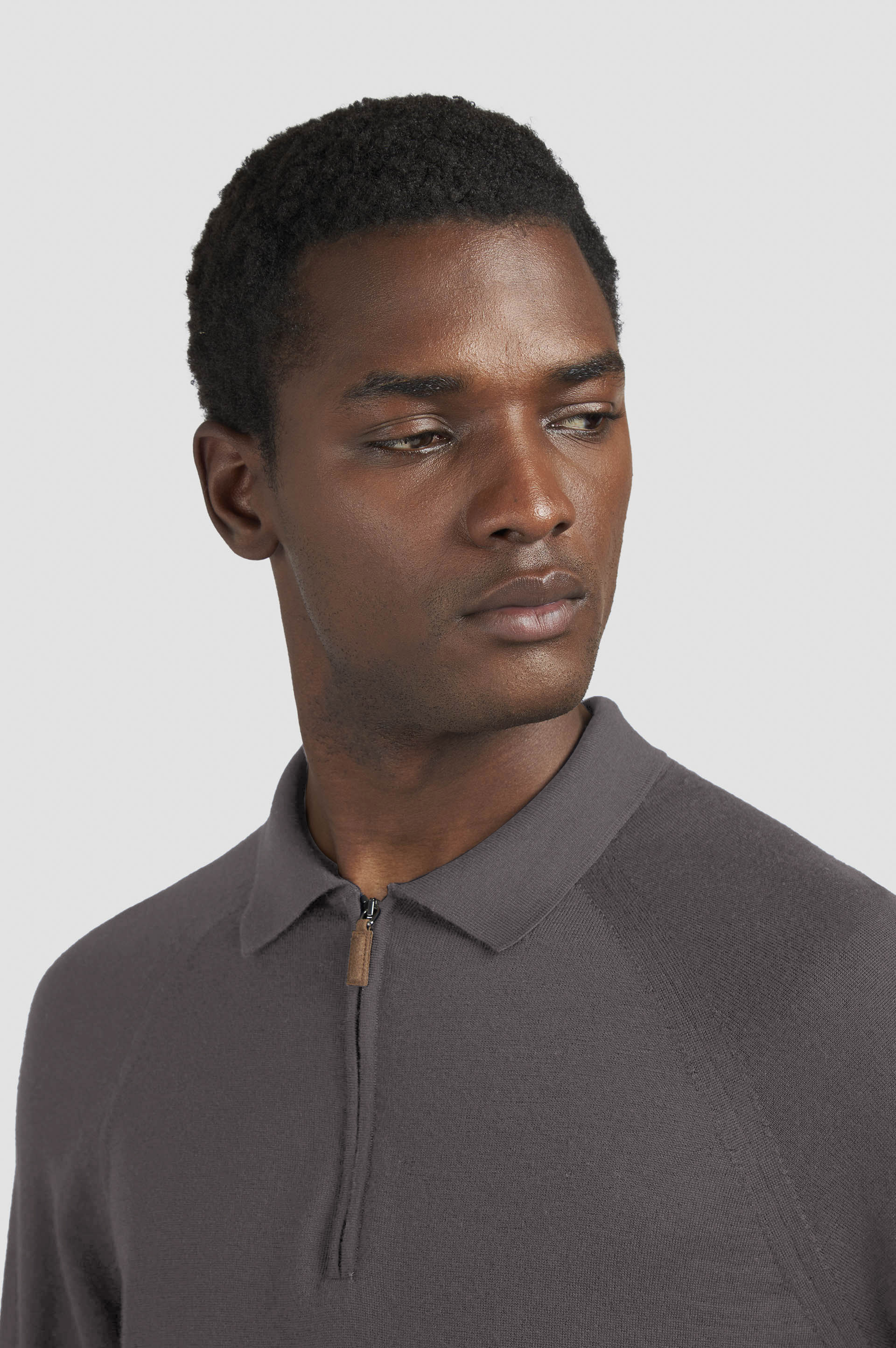 ZIPPED WOOL CASHMERE POLO SHIRT - 4