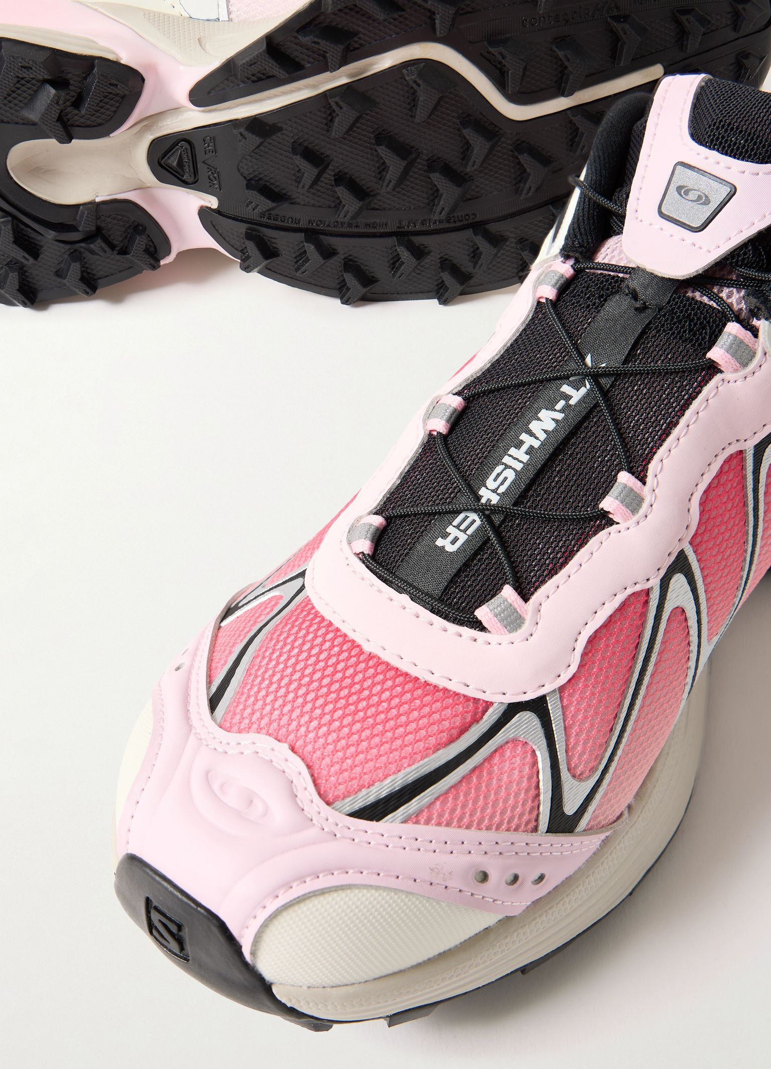 XT-WHISPER Rubber-Trimmed Mesh Sneakers Pink - 5