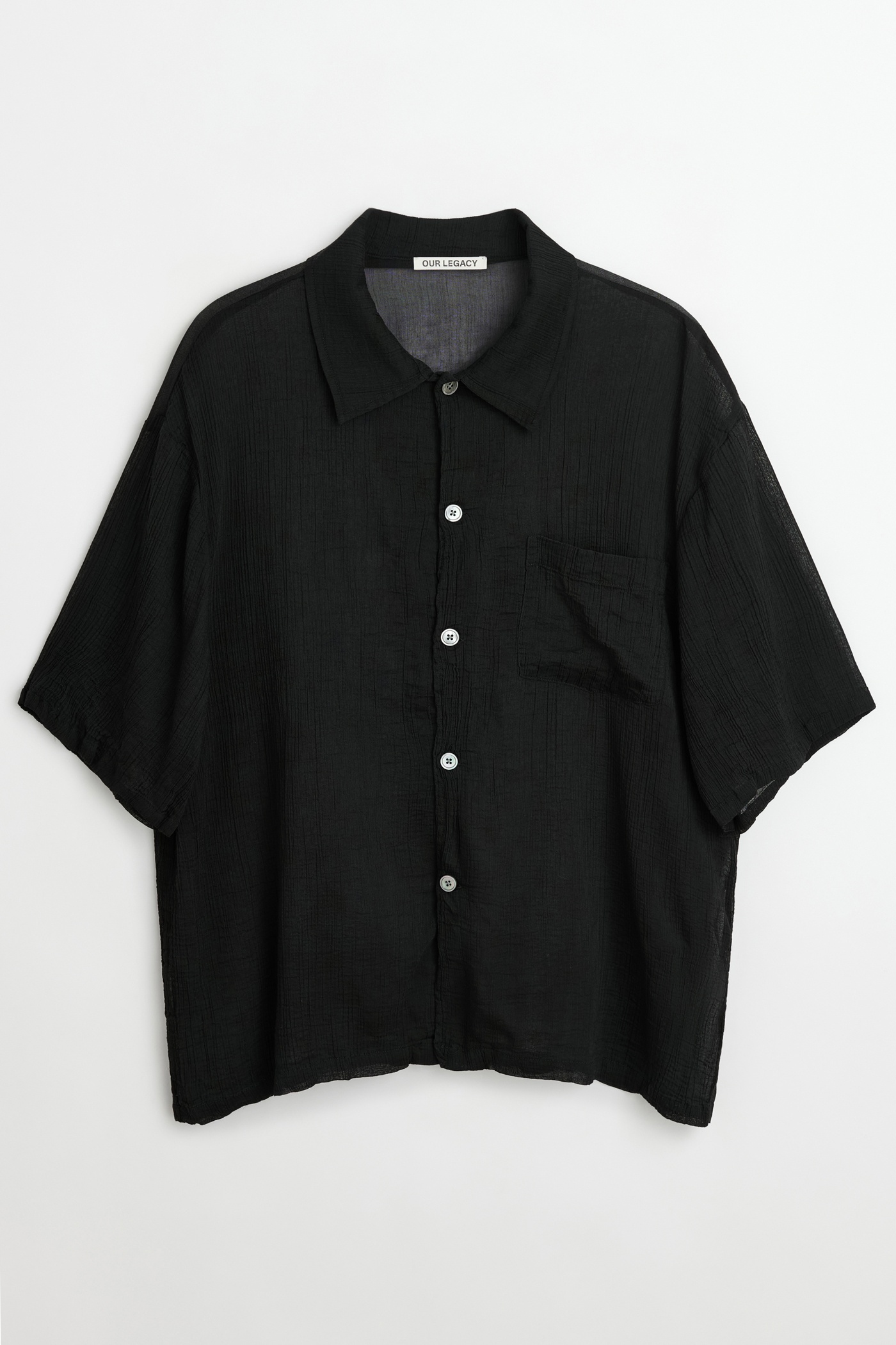 Box Shirt Shortsleeve Black Rayon Plait - 8