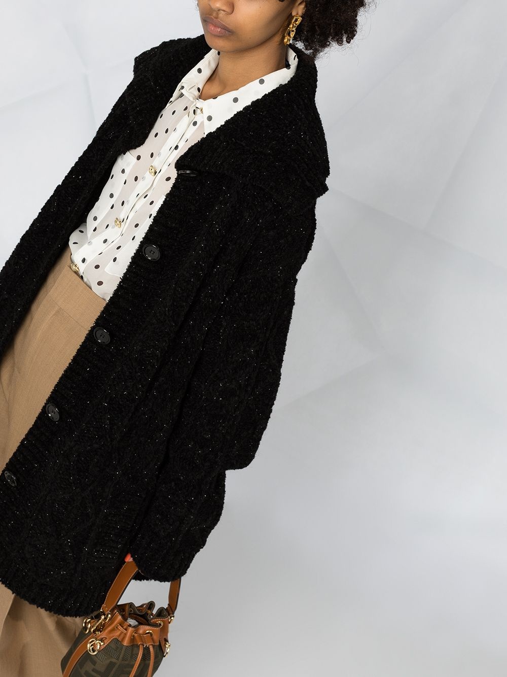 spread-collar cardigan coat - 3