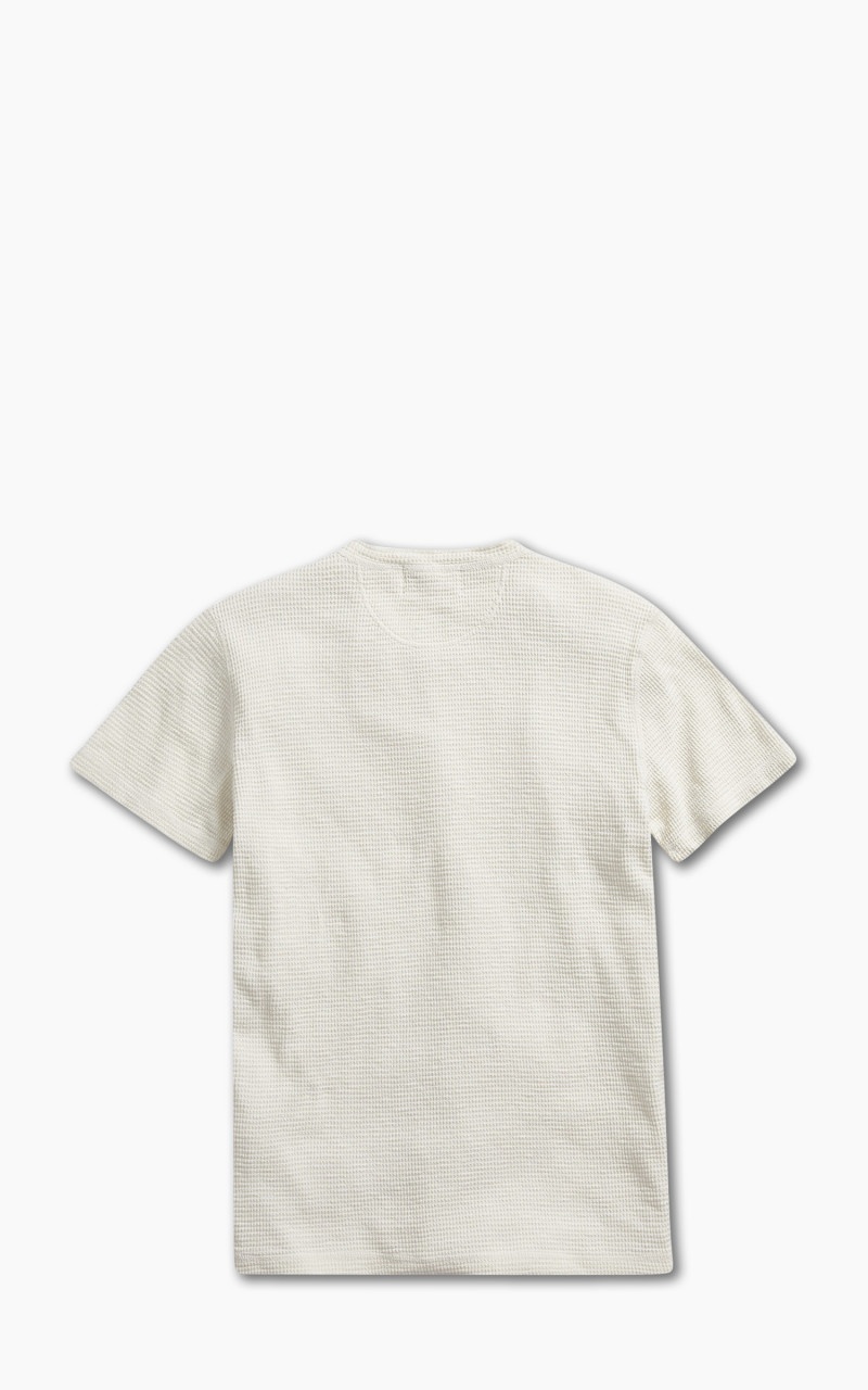 WAFFLE-KNIT HENLEY SHIRT PAPER WHITE - 3
