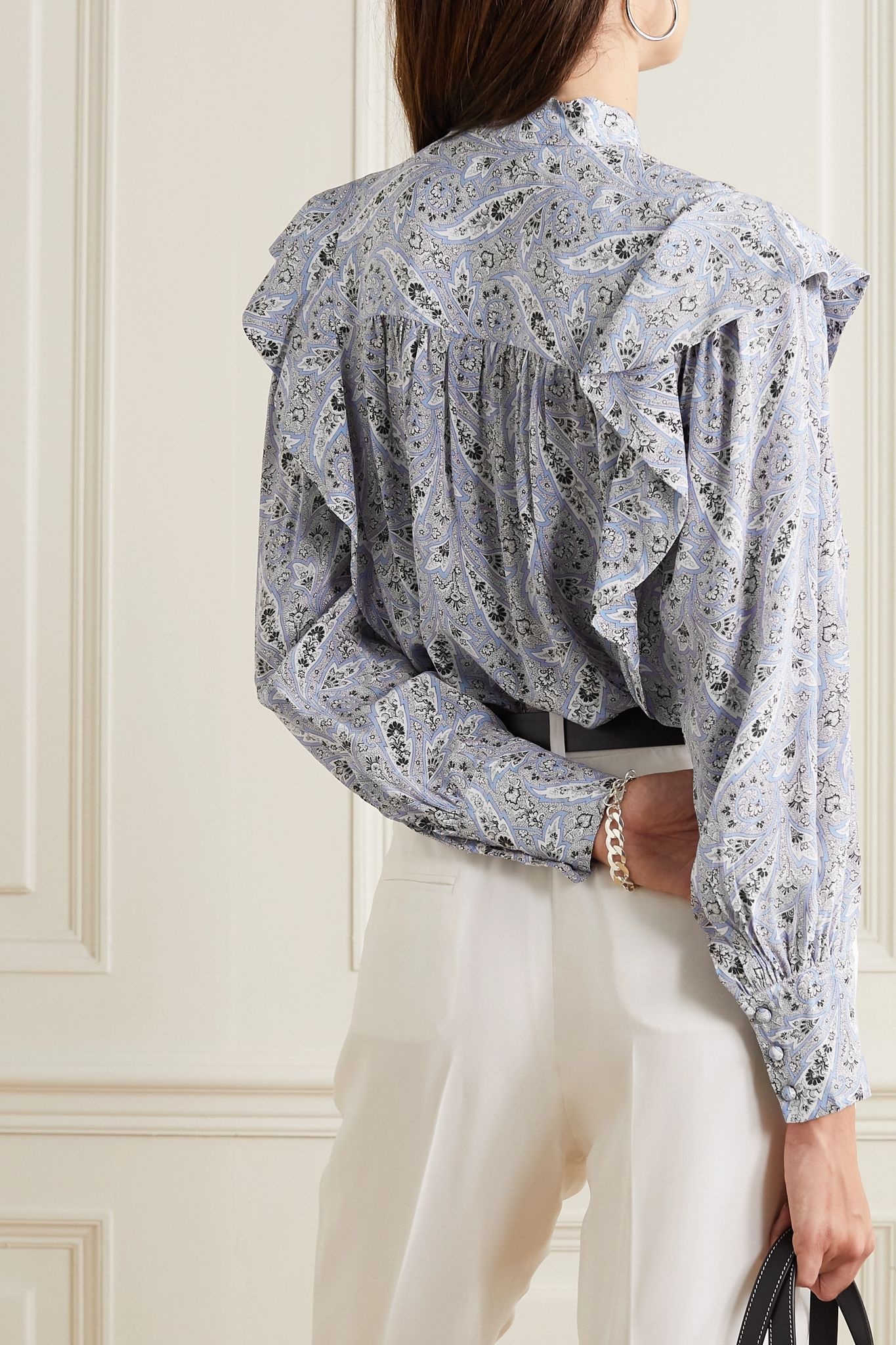 Barida ruffled paisley-print silk crepe de chine blouse - 3