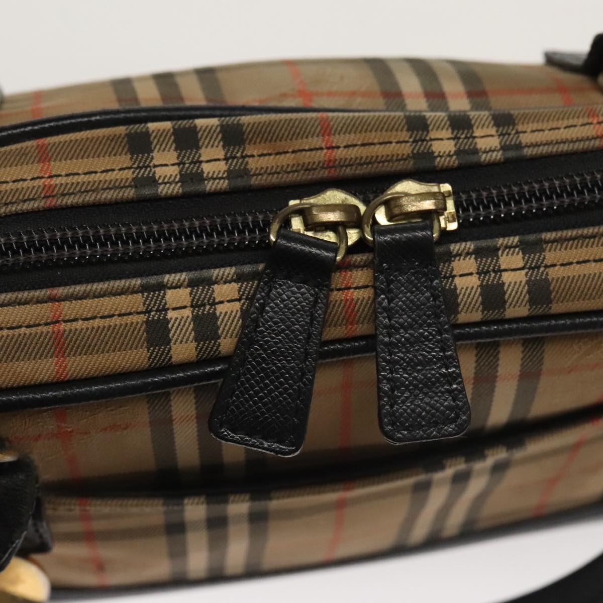 Burberry Nova Check Tote Bag Canvas Leather Beige Black - 15