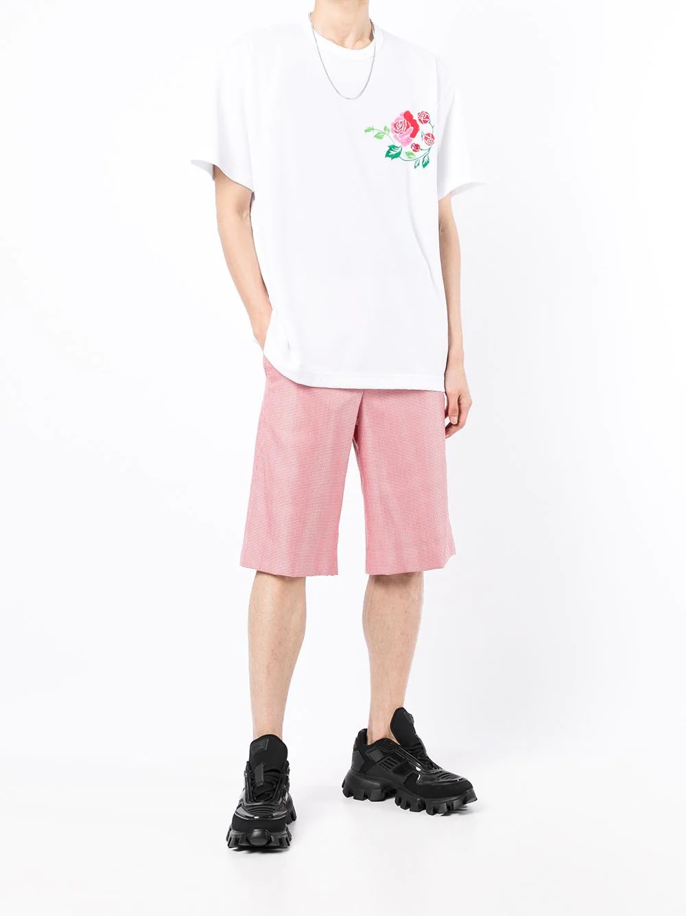 embroidered rose T-shirt - 2